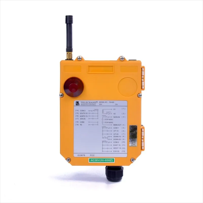 TELECRANE F24-6D Wholesales Industrial Remote Controller 6 Double Speed Buttons Switches AC220V 380V36V Hoist Crane Lift