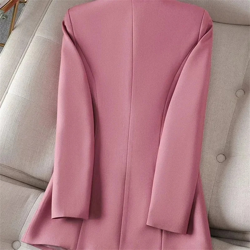 4XL Suit Jacket For Women Autumn 2023 new Design Sense For Lady Spring Pearl Buckle Blazer High Quality Jacke Double Breasted