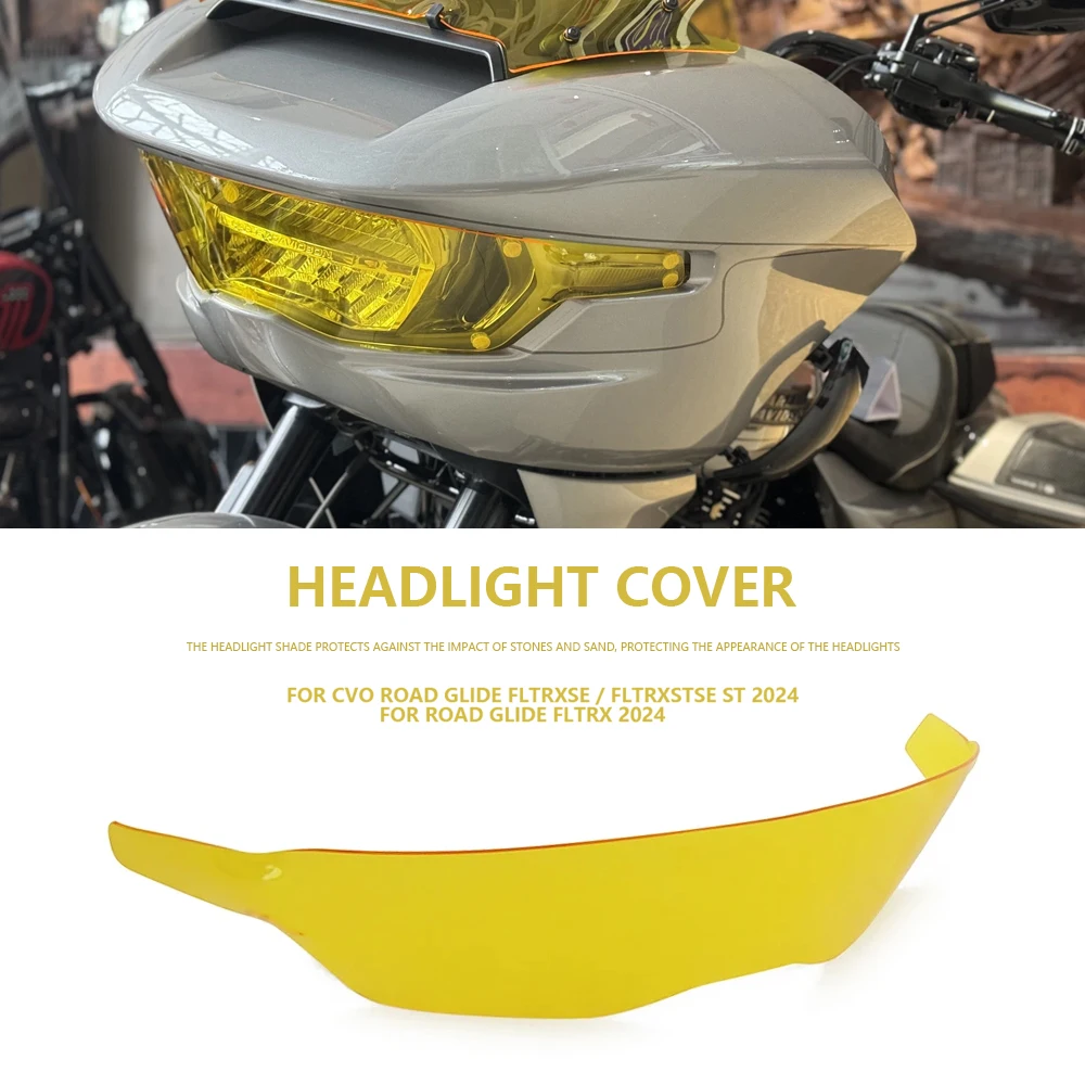 

Motorcycle Front Headlamp Protection Cover Headlight Guard Cover for Harley CVO Road Glide FLTRXSE 2023 2024 Road Glide ST 2024