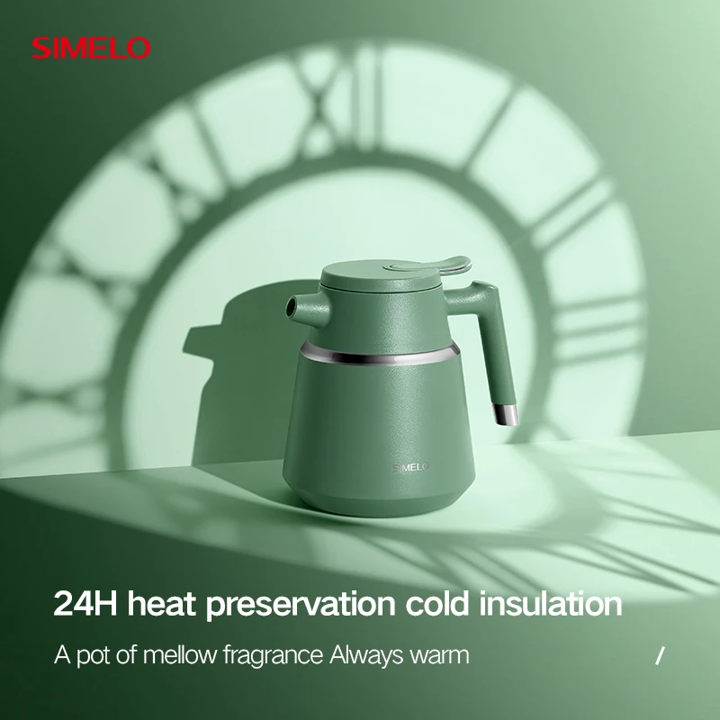 SIMELO 316L Stainless Steel Braised Tea Pot 1300ML Large Capacity Braised Tea Pot Coffee Pot Hot Water Kettle