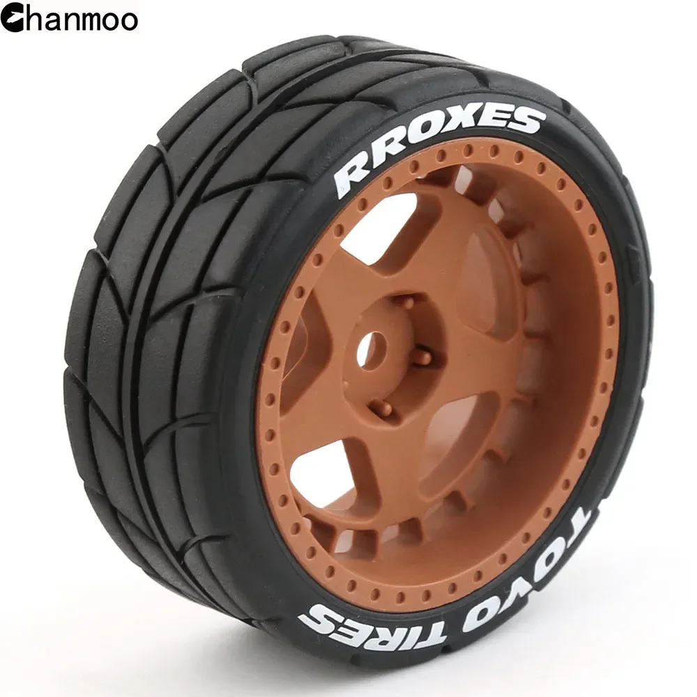 Chanmoo 65mm Racing Plastic Wheel Tires Rubber Tyre for 1/10 RC Rally On Road Car HSP HPI KYOSHO WLtoys Tamiya TT01 TT02 XV01