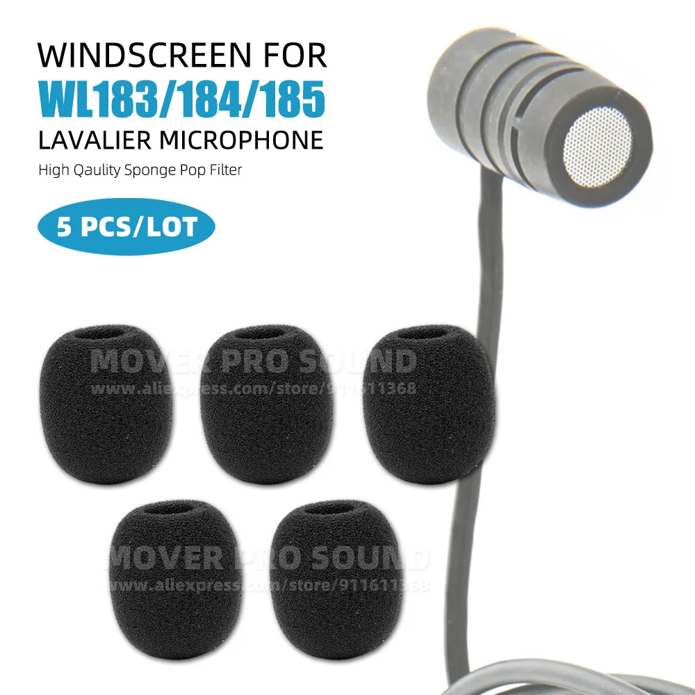 For SHURE WL183 WL184 WL185 WL 183 184 185 Lavalier Microphone Sponge Pop Filter Tie Clip On Mic Cover Shield Foam Windscreen