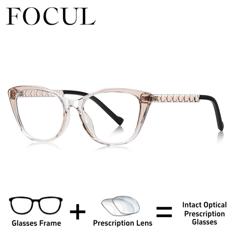 

FOCUL Multifocal Design Photochromic Myopia Eyeglasses UV Protection Anti Blue Ray Glasses Custom Prescription Optical Eyewear