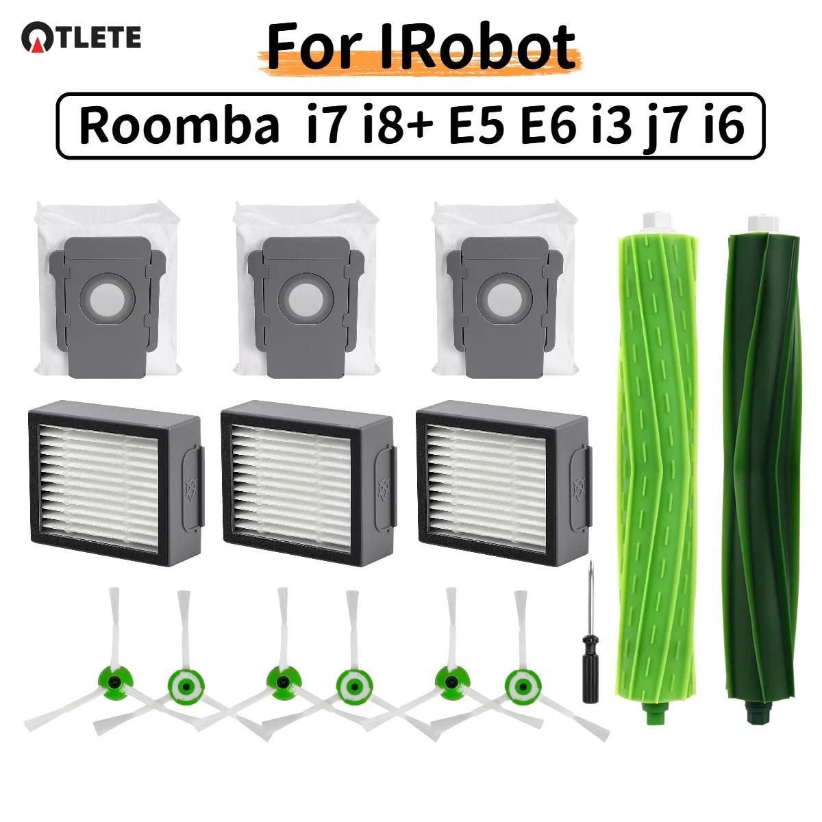 Accesorios para Robot Aspirador IRobot Roomba I7 I8 i8+ E5 E6 I3 J7 j7 Plus I6, Cepillo Principal y Lateral, Repuestos