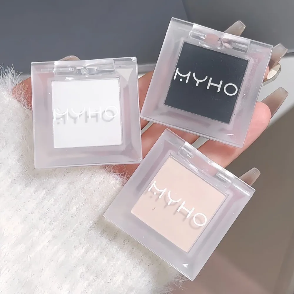 防水アイシャドウパレット 長持ちするナチュラルアイシャドウパウダー 単色スモークブラックアイシャドウ ライイングシルクワームアイシャドウ