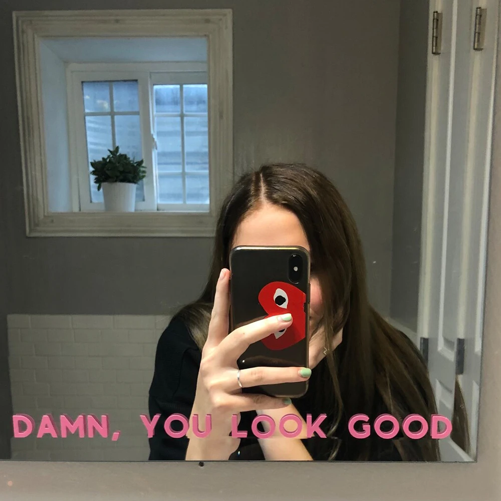 You Look Good Dainty Mirror Sticker Decal Bathroom Bath Girl Room Bedroom Living Room Home Decor