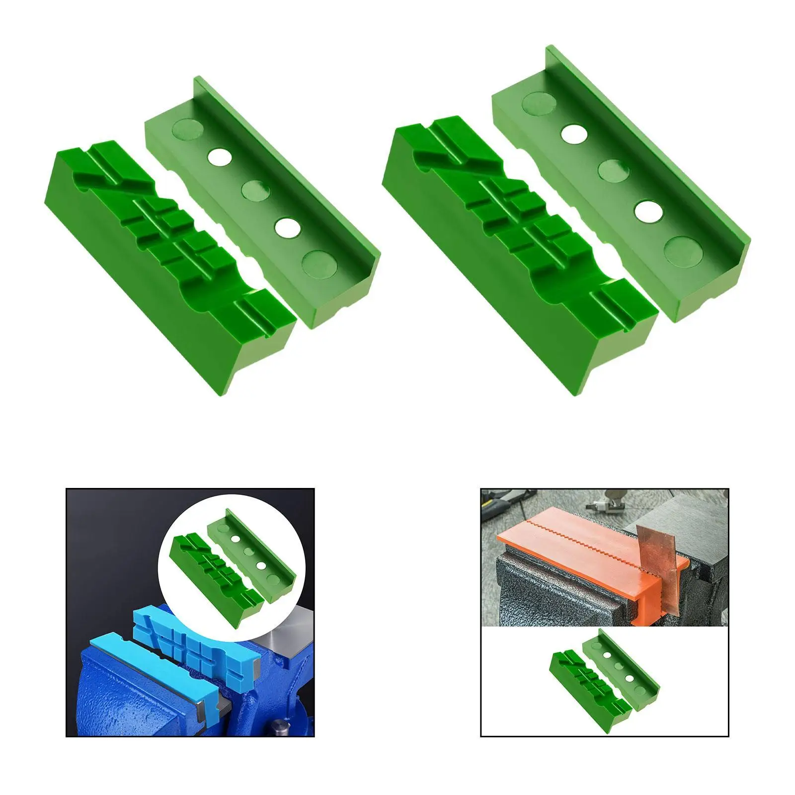 

Table Vise Jaw Pads Magnetic TPU Covers Multipurpose Soft Jaws Multi Groove Design for Metal Pipe Plumbing