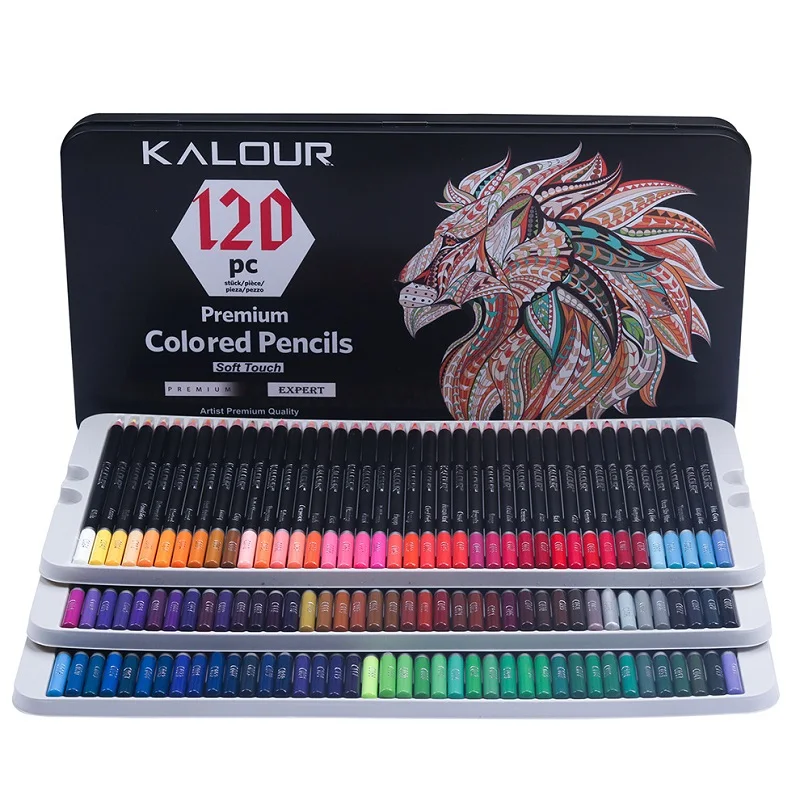 

KALOUR 120 Colores Pencils Art Supplies Lapicera 예술용품 الوان Student Professional Oil Sketch Pencil School Painting Drawing