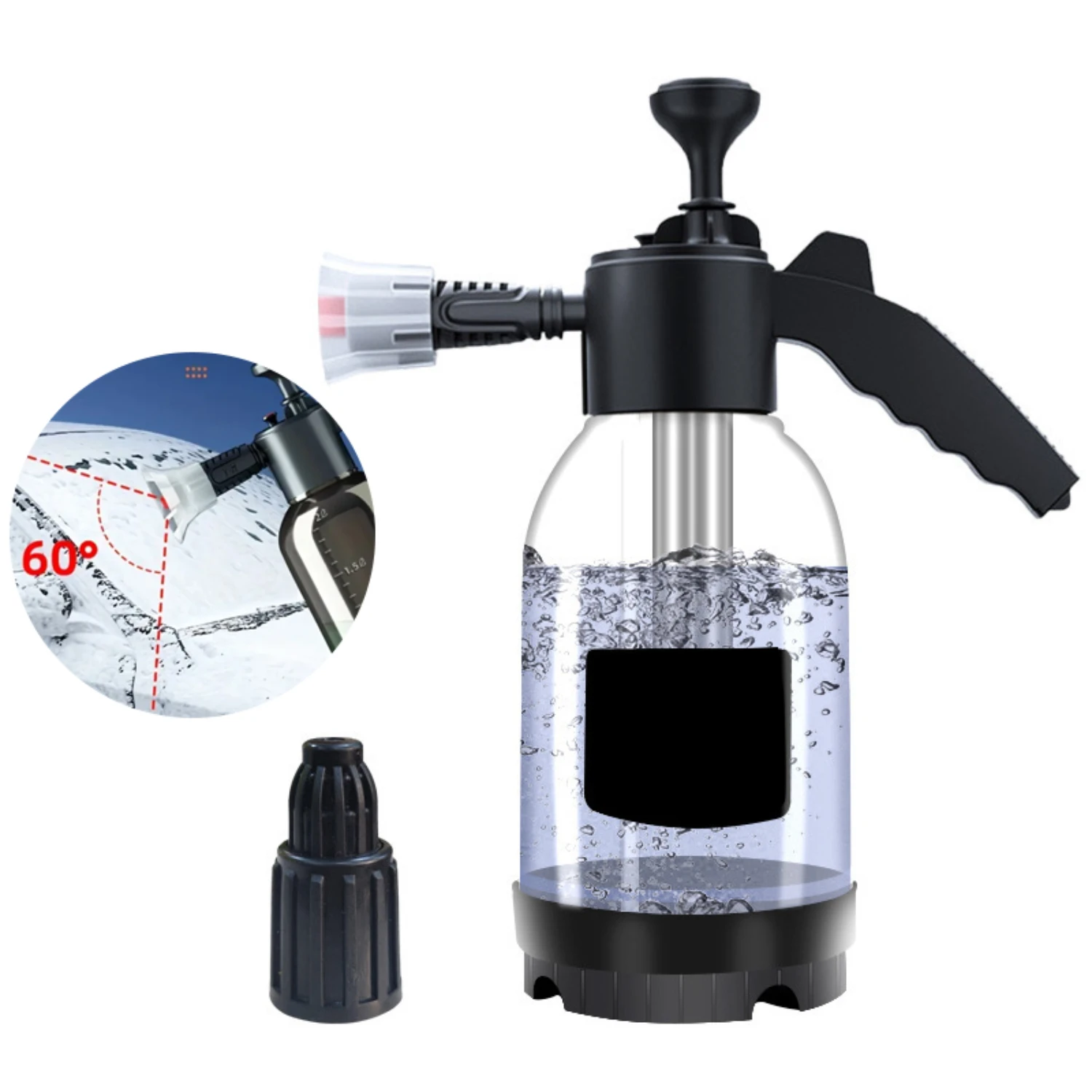 Durable and Portable High-Quality Hand-Held 2L Capacity Car Wash Foam Spray Pot for Gardening - Easy to Use with Included Air Pr