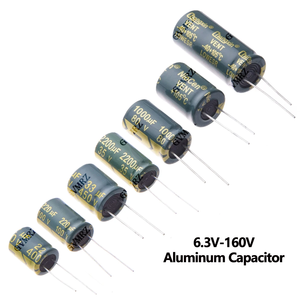 16V 25V 35V 50V 63V 100V 160V 100UF 220UF 330UF 470UF 680UF High Frequency Low ESR Aluminum Capacitor 1000UF 1500UF 2200UF