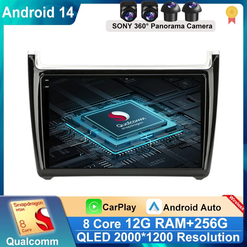 Android 14 Auto Radio 2Din CarPlay lettore Video multimediale per Volkswagen VW POLO sedan 6r 2012-2018 navigazione GPS autoradio