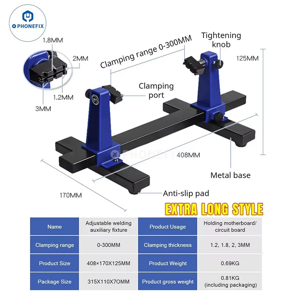 Imagem -06 - Rotação Pcb Circuito Placa-mãe Suporte de Solda Dispositivo Elétrico Metal para Telefone pc Faça Você Mesmo Reparação Montagem Suporte Ferramenta Acampamento Sn390 360 °