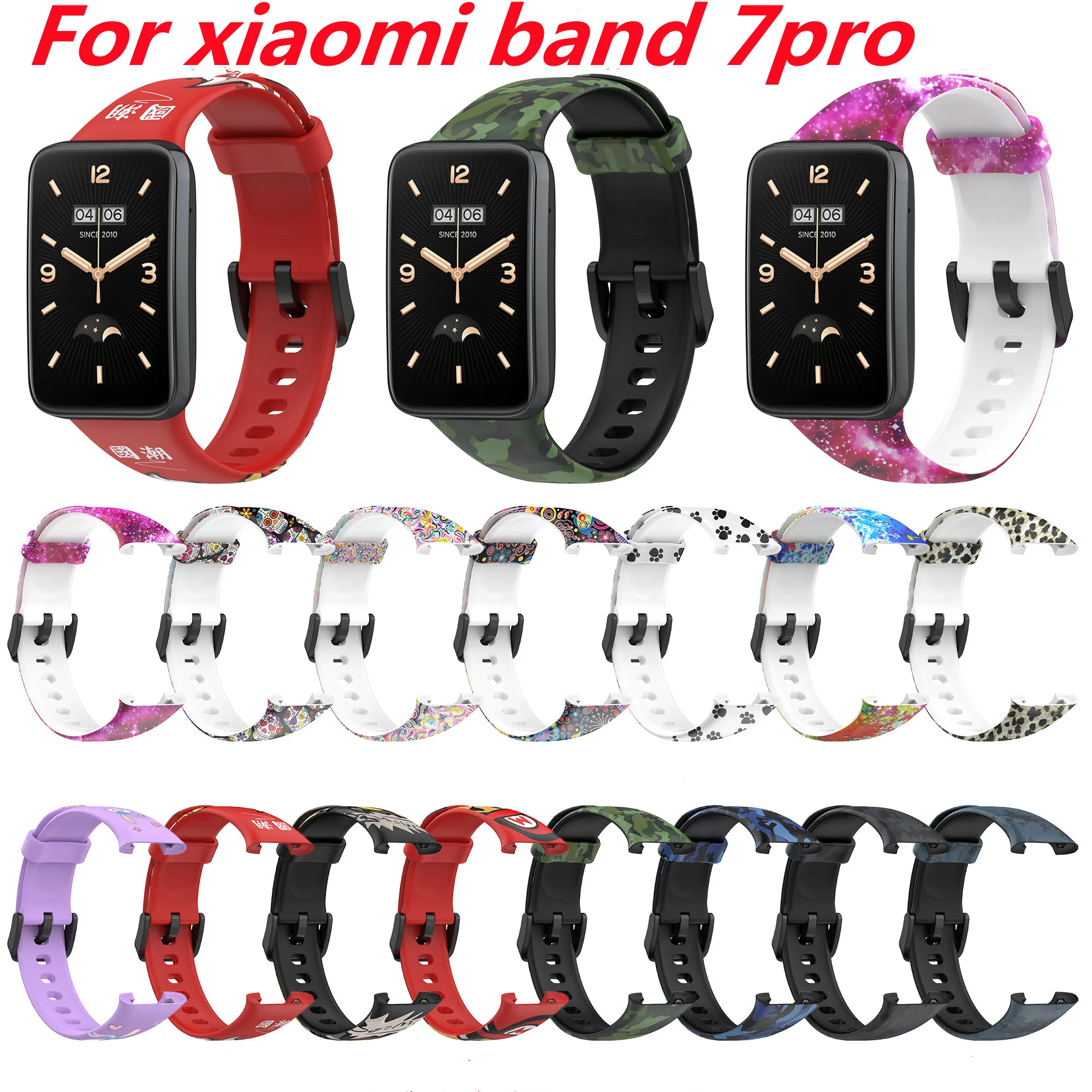 Strap For Xiaomi Mi Band 7pro Watch Band Creative Printing Style Silicone Bracelet Replacement For  Xiaomi Band 7pro Wristband