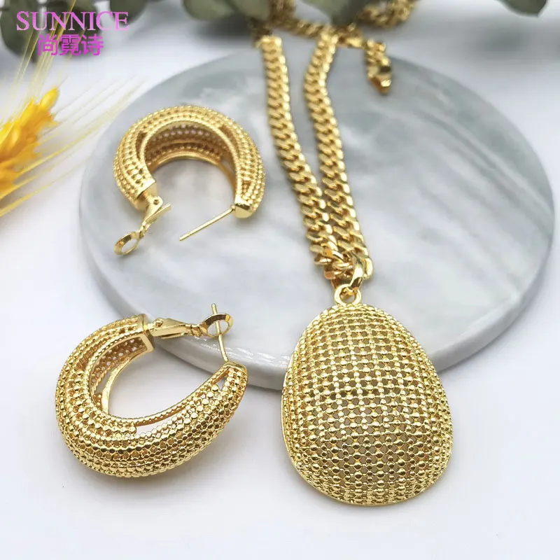 Italian Luxury 18k Gold Plated Jewelry Set for Women Wedding African Jewellery Sets Bride Necklace and Earrings Free Shipping