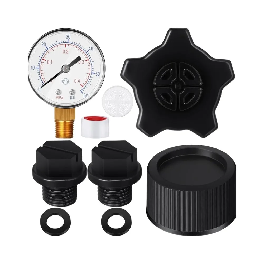 Sand Filter Compatible Kit Containing ECX270861 Pressure Gauge SX180LA Drain Cap SX180HG Drain Cap SPX1700FG Pipe