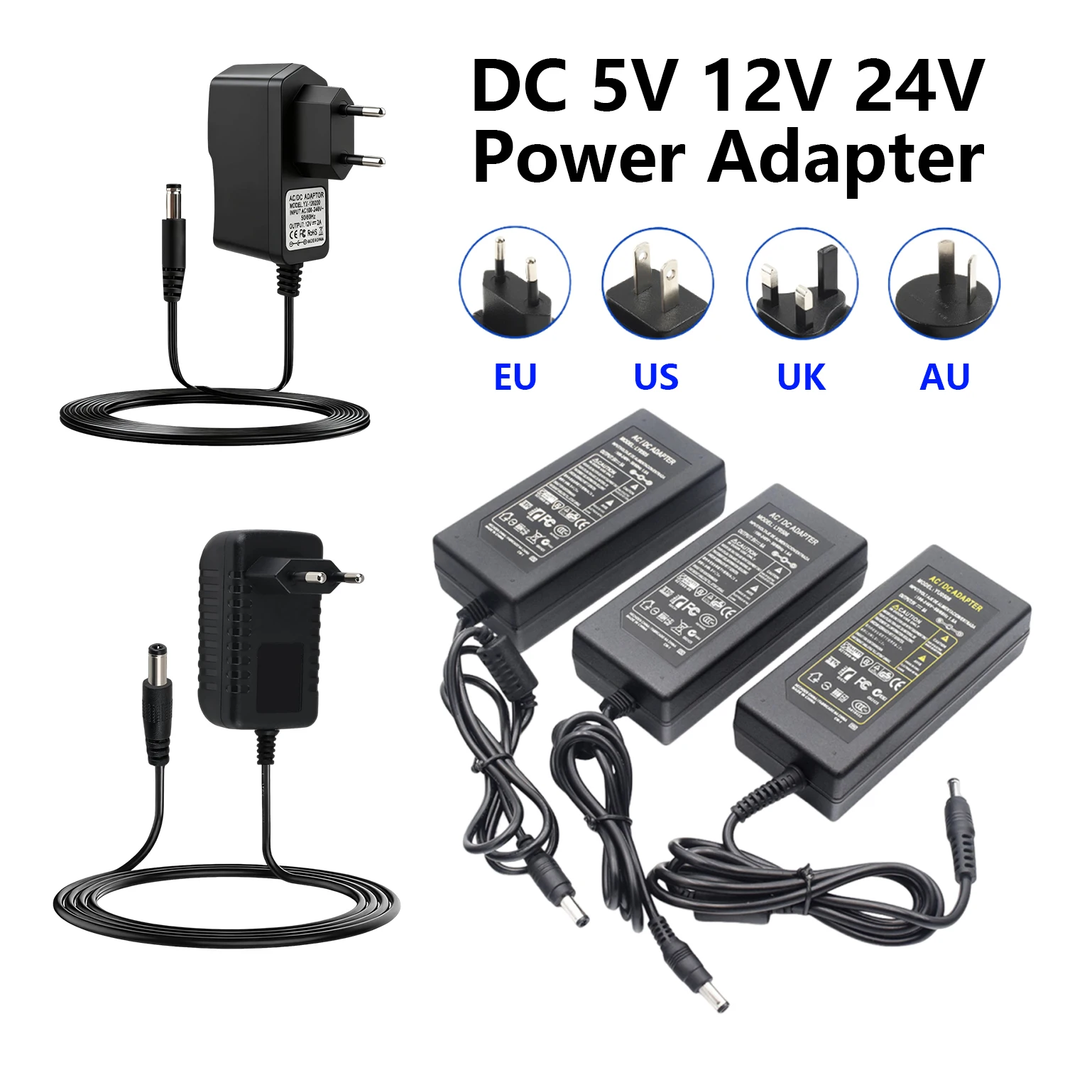 5V 12V 24V Power Supply Adapter Transformer AC 220V 110V TO DC 5V 12V 24V PowerSupply 1A 2A 3A 5A 6A 8A 10A For Router