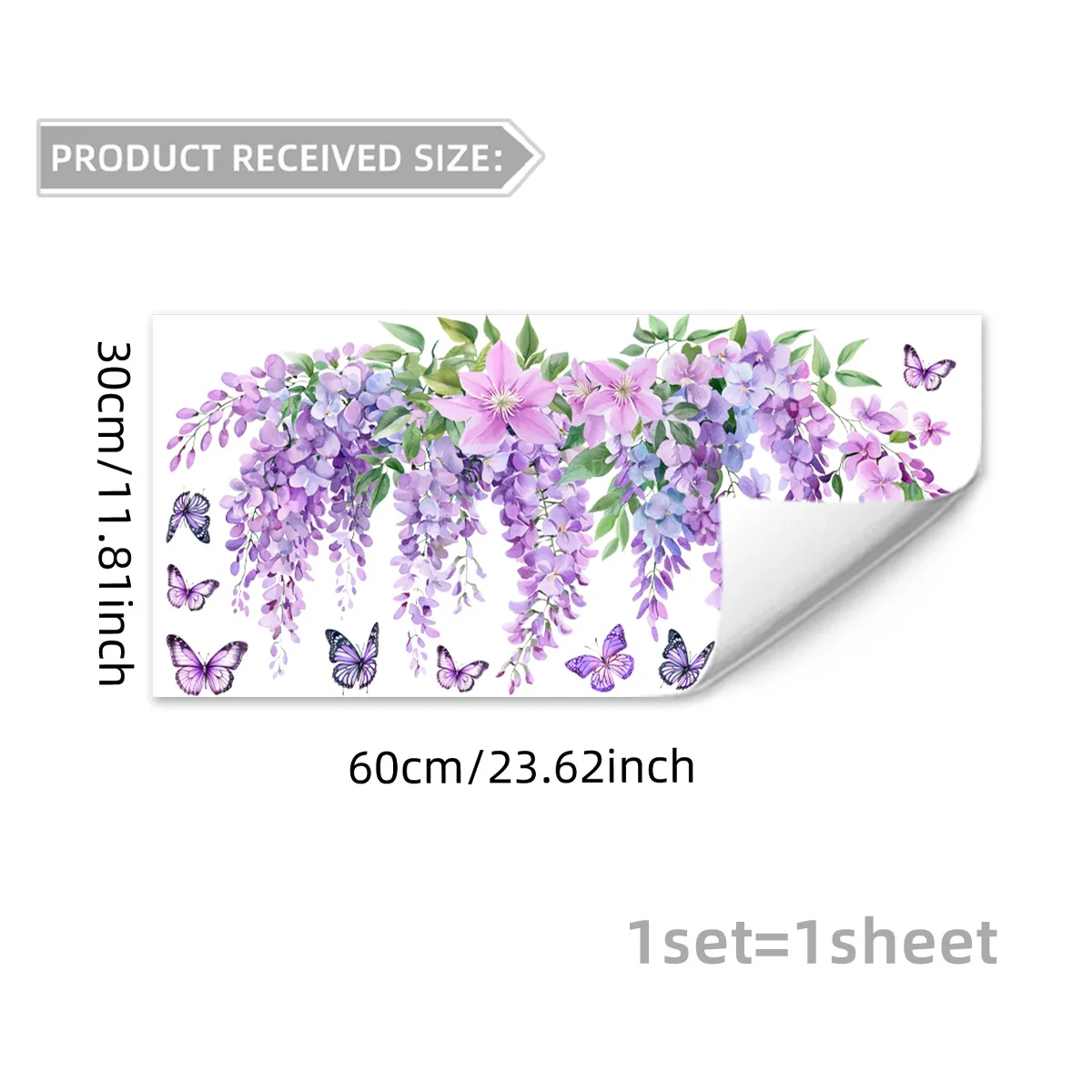 Purple Flower Vine Wall Stickers for Living Room Bedroom Wall Decor Girl Room Decoration Children's Wall Decal Wallpaper