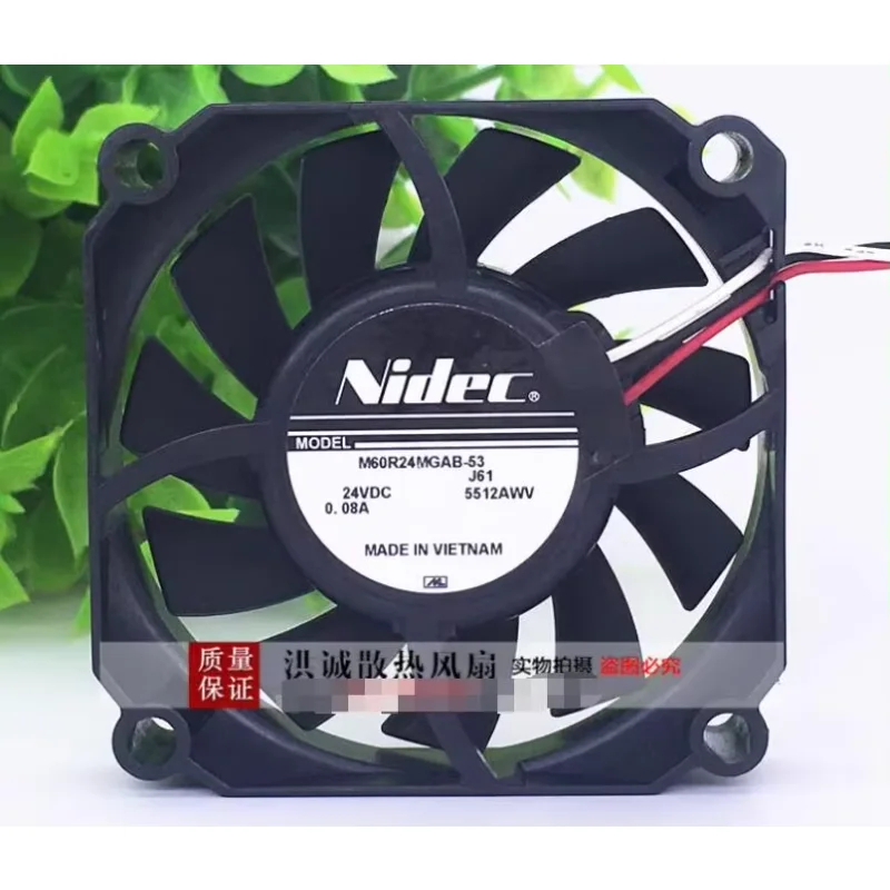 Nidec M60R24MGAB-53J56 DC 24V 0.08A 60x60x15mm 2-Wire Server Cooling Fan