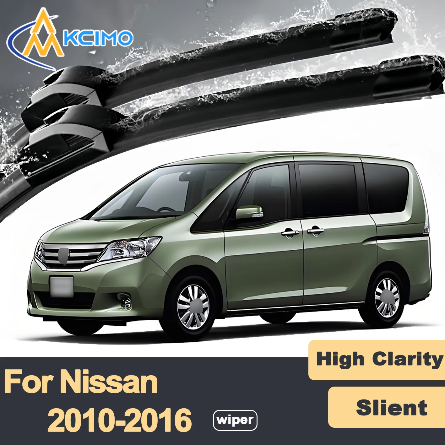 

Premium Rubber Durable Silent Windshield Wiper Blades 2pcs for Nissan Serena C26 2010-2016 Suzuki Landy Front Wiper Blades Set