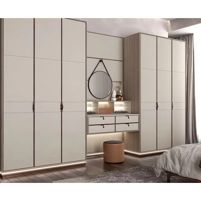 Customizable Extendable Contemporary Solid Wood Melamine Wardrobe Dressing Table Large Capacity Easy
