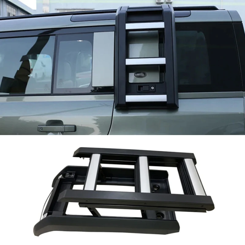 

be suitable for Land Rover Defender 90/110 Aluminum alloy Car Foldable Lift Side Door Ladder External accessories