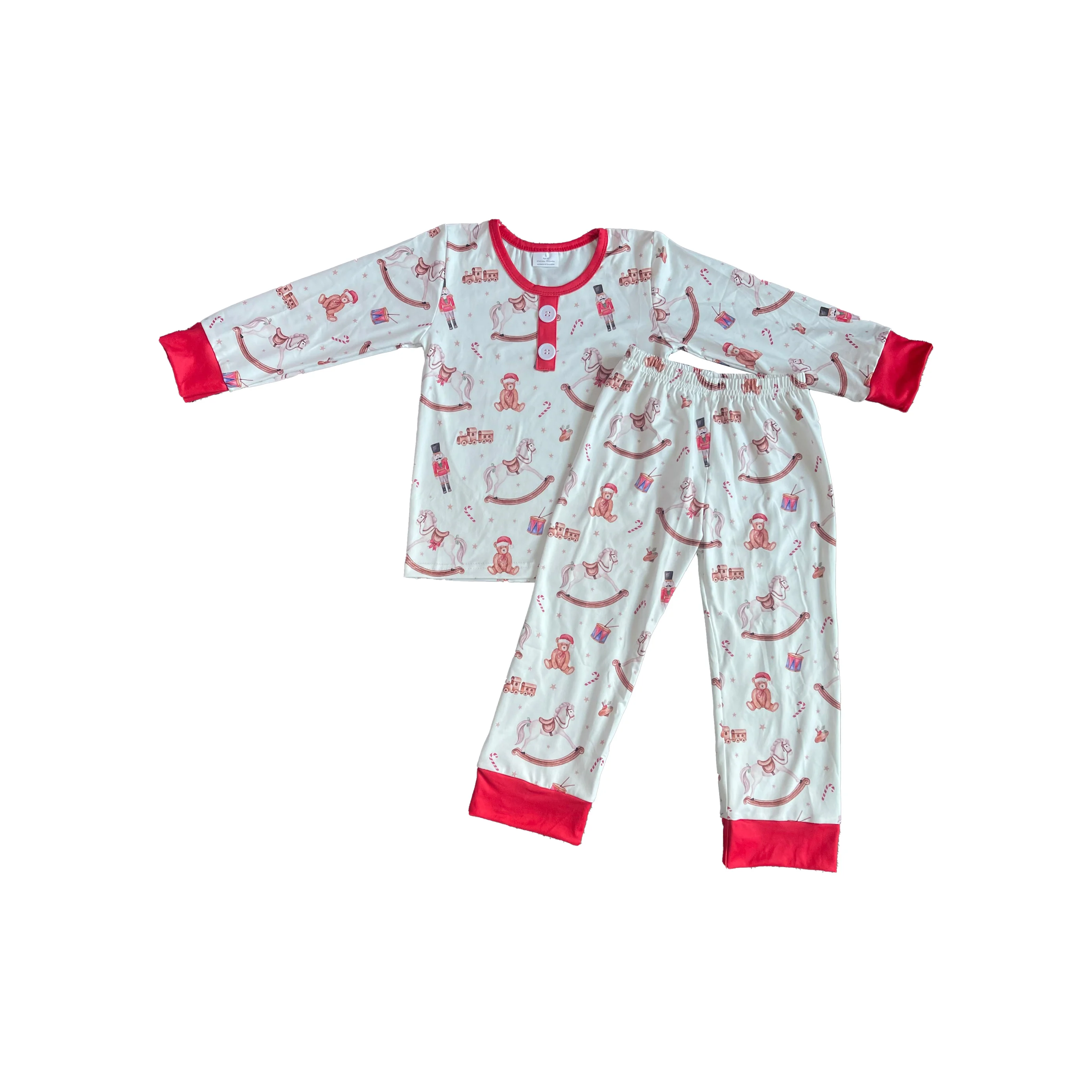 Wholesale Children Nutcracker Outfits Christmas Wooden Horse Clothing Girls Boys Pajamas Sets