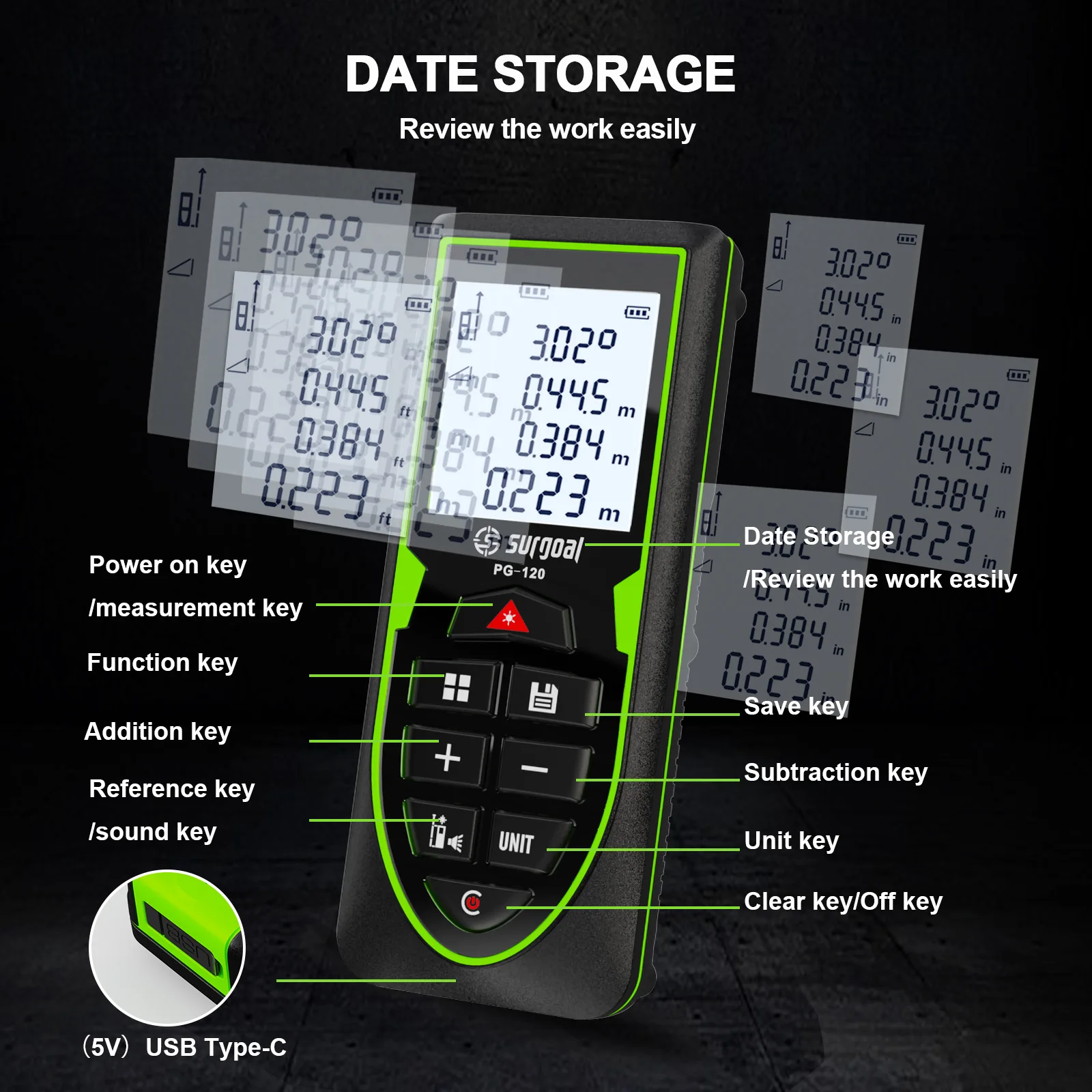 Manufacture Price Rechargeable Laser Measure High Precision Auto Calibration Portable Laser Distance Meter