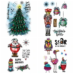 Christmas Tree Santa Claus Bird Soldier Holiday Clear Silicone Stamp Scrapbooking Stencil DIY Crafts Card Album Making New 2024