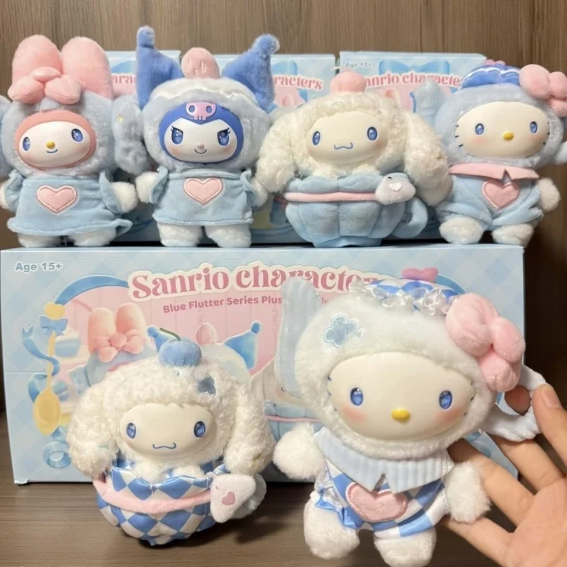 

Genuine Sanrio First Batch Thrilling Blue Series Vinyl Plush Blind Box Keychain Cute Kuromi My Melody Doll Ideal Gift For Girls
