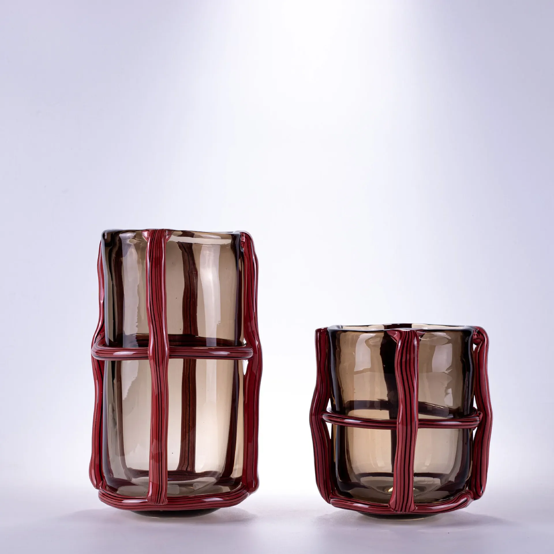 Creative Glass Vase Hollow Stripe Cross Binding Artistic Flower Ware Arrange Flowers Hydroponics Flower Vase Terrarium Home Deco
