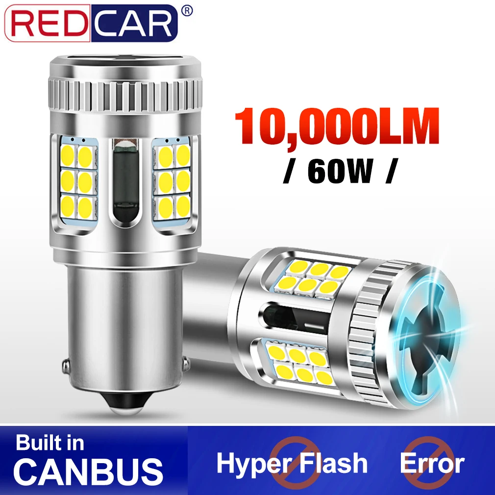 

2 шт., светодиодные лампы Canbus 1156 BA15S P21W BAU15S PY21W T20 W21W 7440 T25 3156 P27W