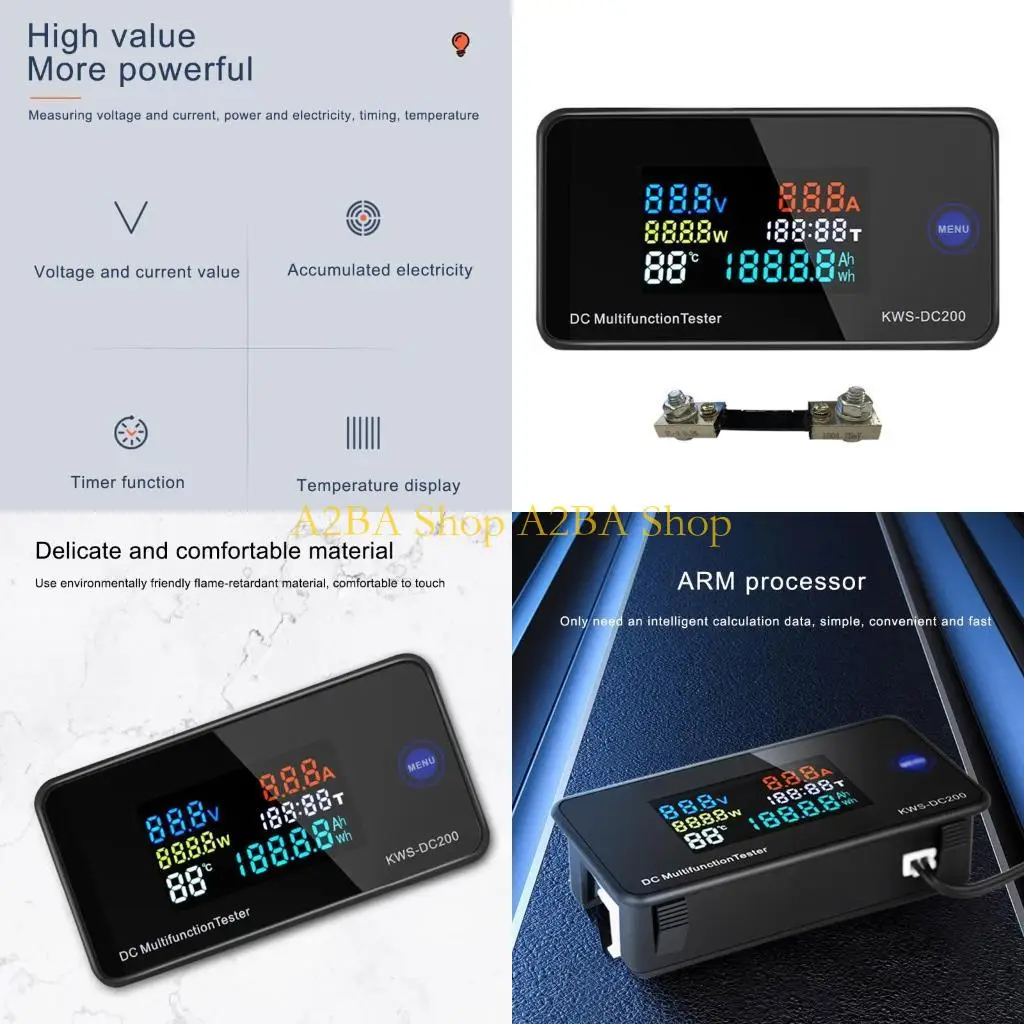 

A2BA Voltmeter Ammeter Digital Current Power Energy Meter Amp Watt Gauge Monitor LCD Display 10/50/100A