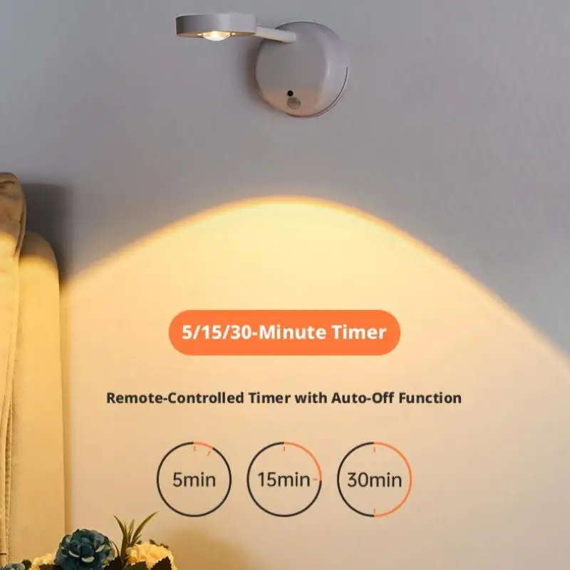 Indoor Wiring Free Wall Spotlights Rechargeable LED Intelligent Human Body Sensing Lights Remote Control Lighting Painting Lamps