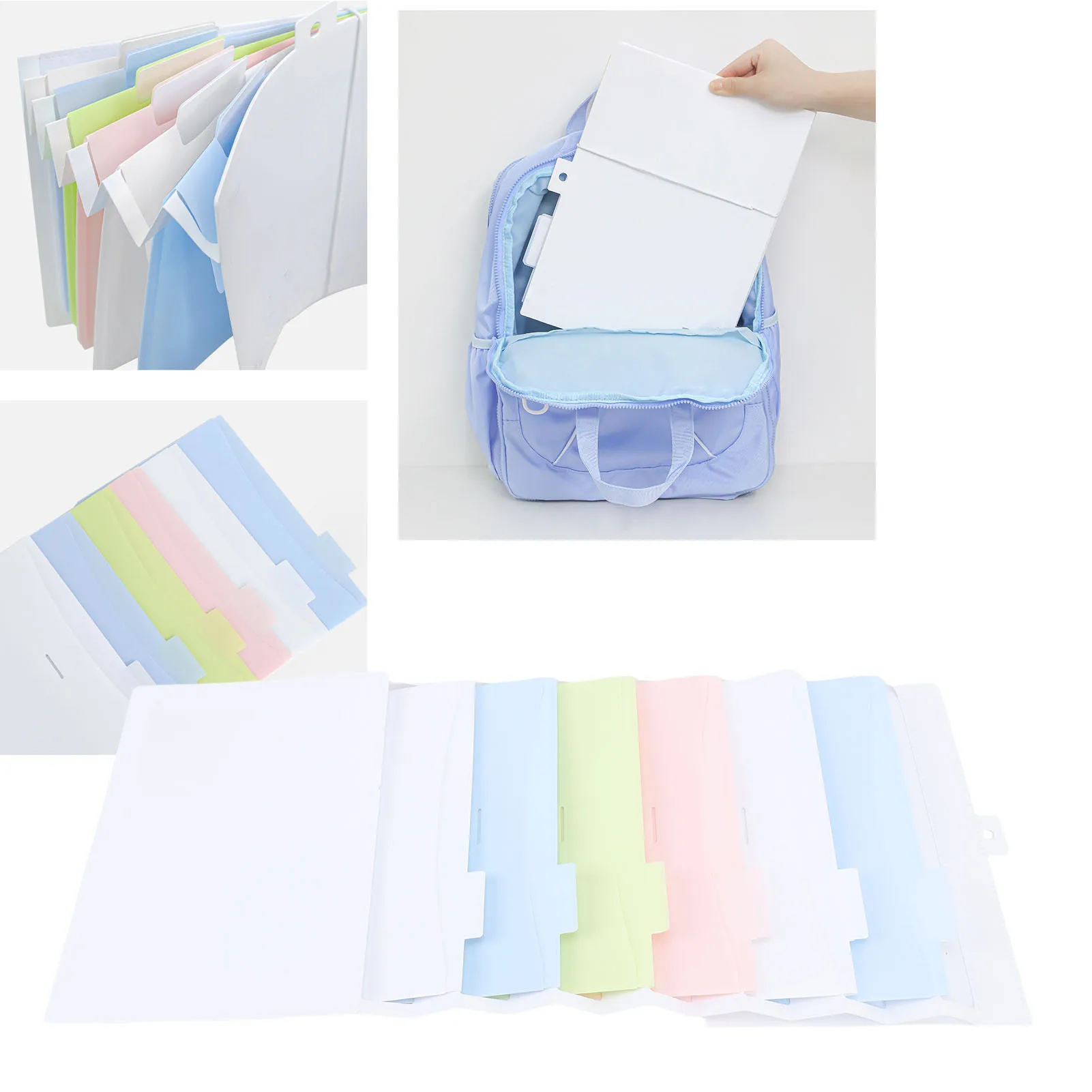 【جديد】حقيبة تخزين الملفات متعددة الطبقات 6 ألوان متعددة الوظائف مجلد ملفات معلق لحقيبة محفظة ملفات السفر المدرسية العائلية #2