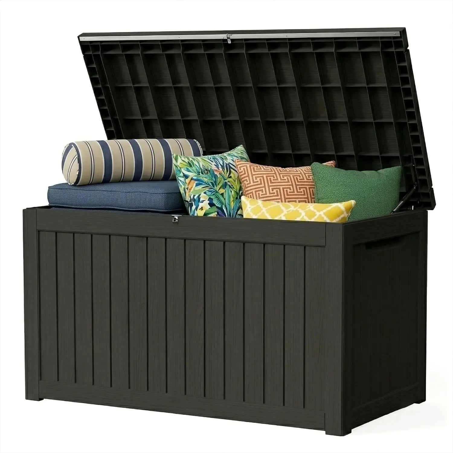 270 Gallon Outdoor Storage Box Resin Deck Box All Weather Waterproof Large Lockable Storage Container Deck Box for Patio