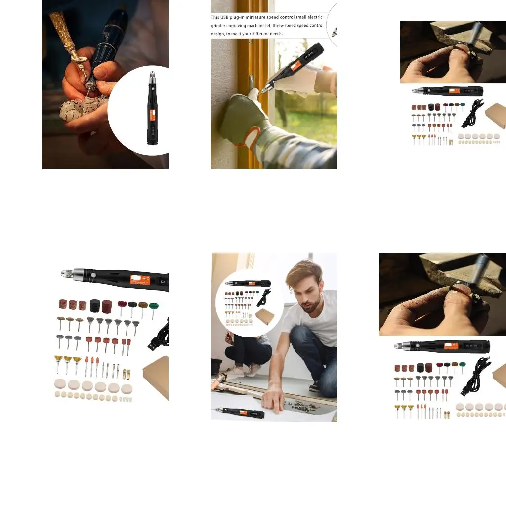 256 Part Electric Engraving Pen with Ergonomic ABS Handle Three Speed Adjustment and Nut Bit Link for Accuracy on high quality