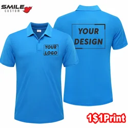 Summer Fashion Men And Women Short Sleeve Polo Custom Printing Logo Casual Lapel Shirt Embroidery Pattern Quick Dry Top Design