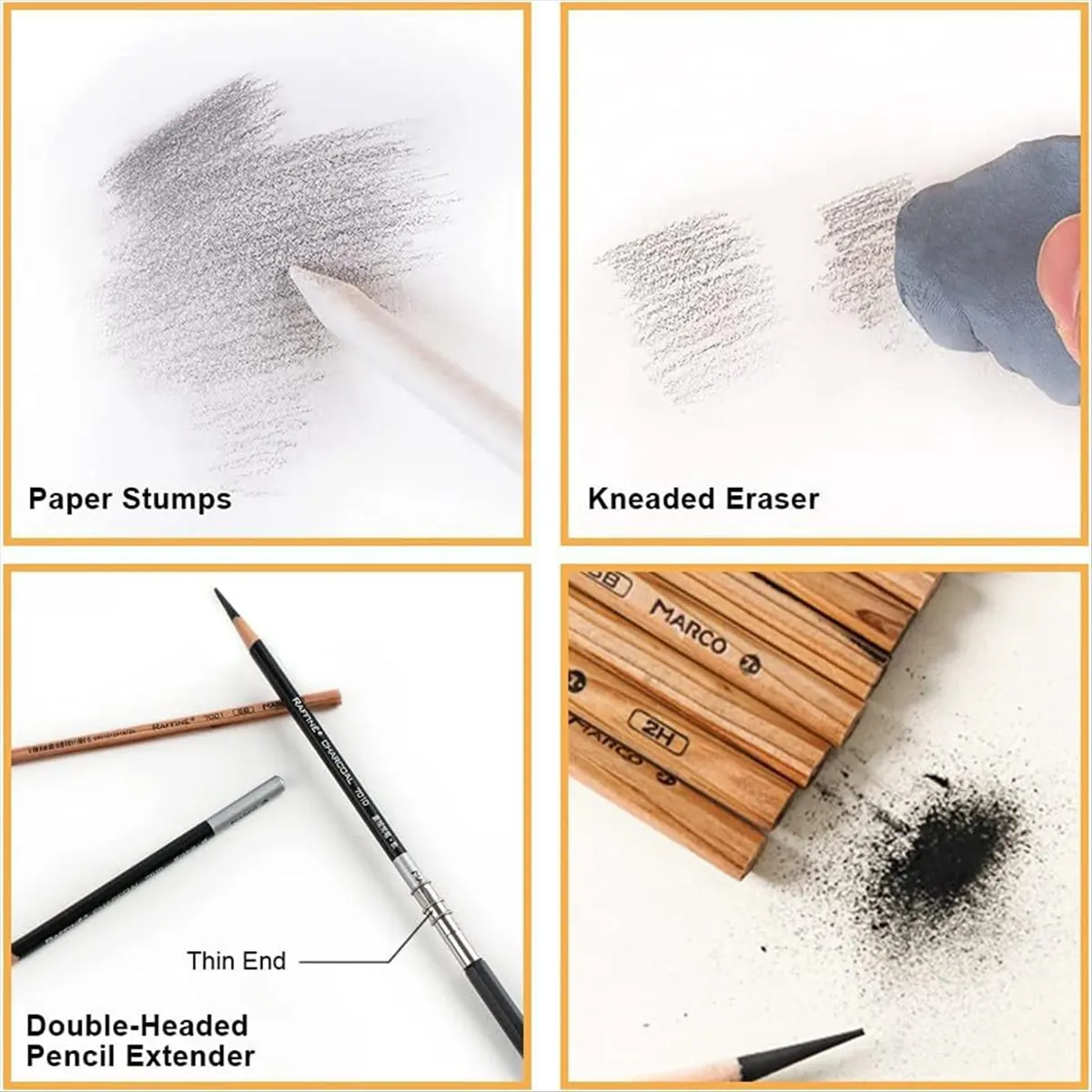 ABZT Drawing Pencils, Sketching Pencil Set for Kids Adults, Professional Charcoal Sketching Art Pencil Set