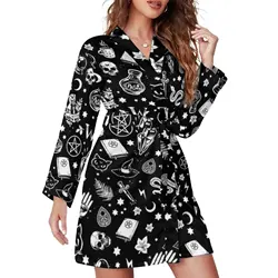 Gothic Pajama Robe Witch Wrap Christmas Dress Women Pattern New Vintage Sleepwear