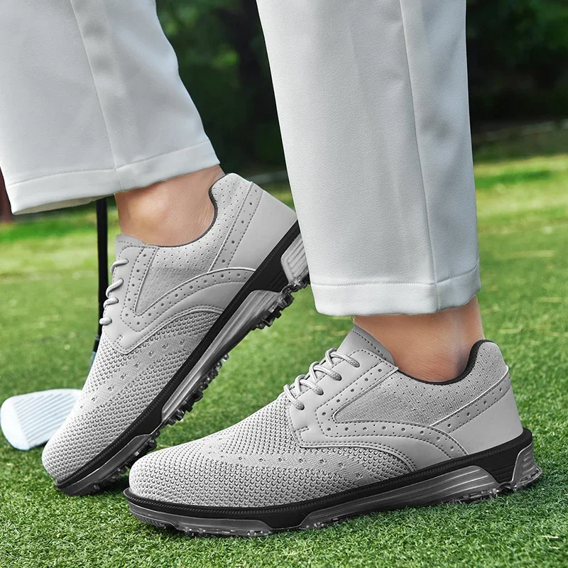 

High Quality Men's Leather Golf Shoes Waterproof Non-slip Sports Golf Men Sneakers Comfortable Outdoor Golf Training Shoes