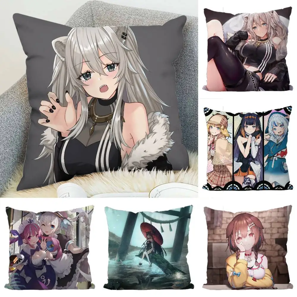 

Hololive Pillow Case Luxury Double-sided For Car Pillows 45x45 Cushions Cover Home And Decoration Sofa Pillowcase 50x50