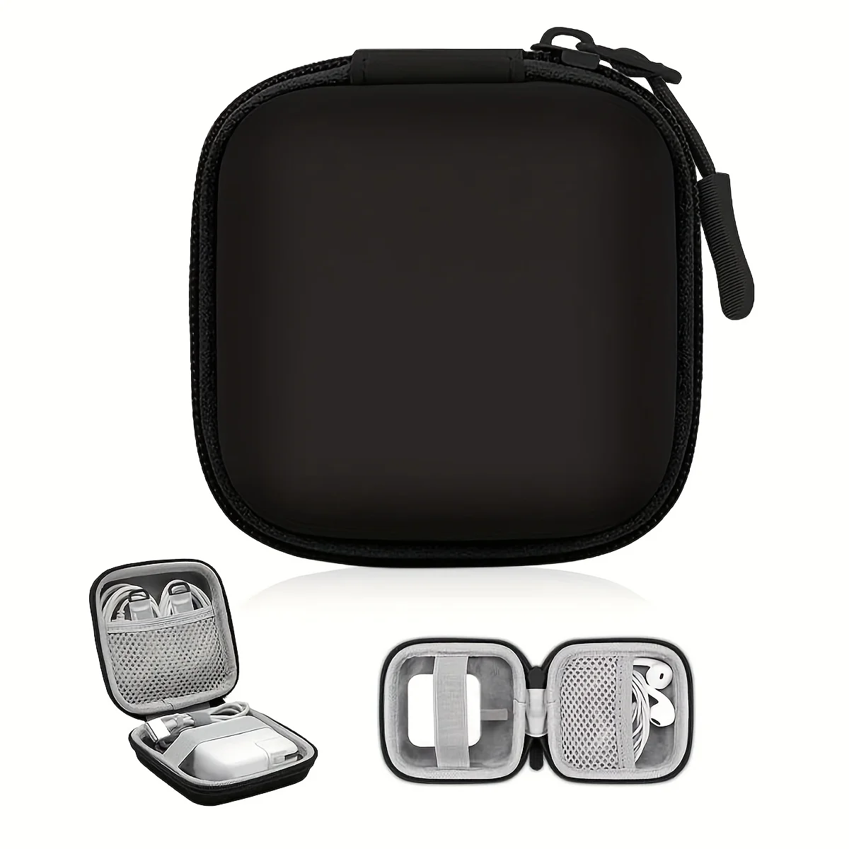 Durable EVA Charger Case for MacBook Air/Pro - Compact Protective Cover with Mesh Pocket for Cables, Earphones & Power Adapters