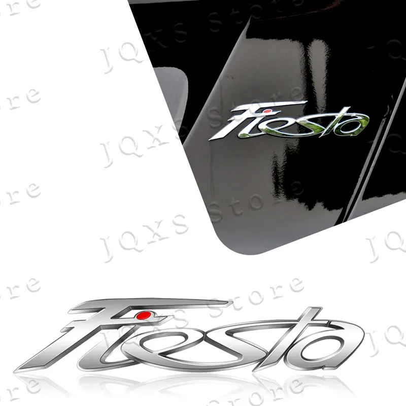 Creative 3D Chrome Metal Car Rear Trunk Badge Sticker Fender Side Emblem Decor For Fiesta Letter Logo Accessories