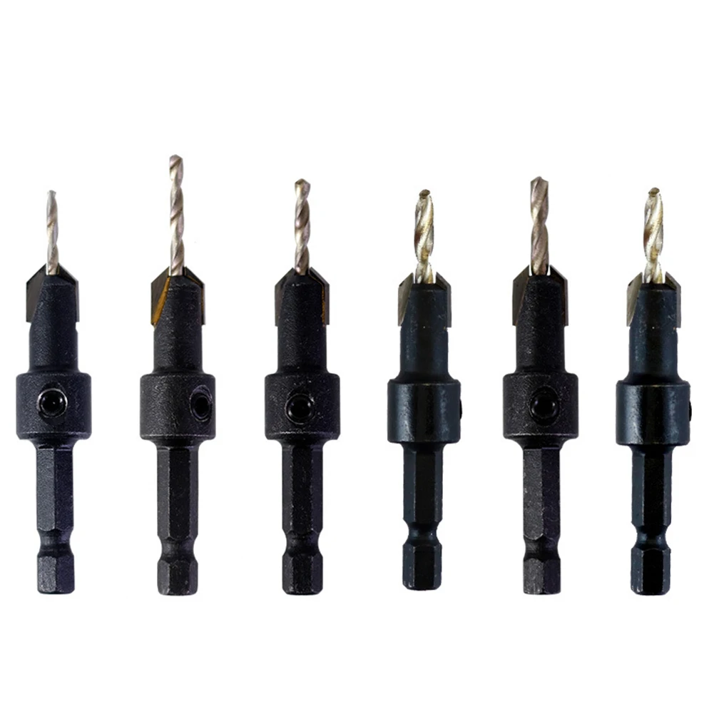 

Hex Shank Drill Bits Countersink Drill Bit Set Chip Discharge Different Sizes Precise Drilling Replaceable Drill Bits