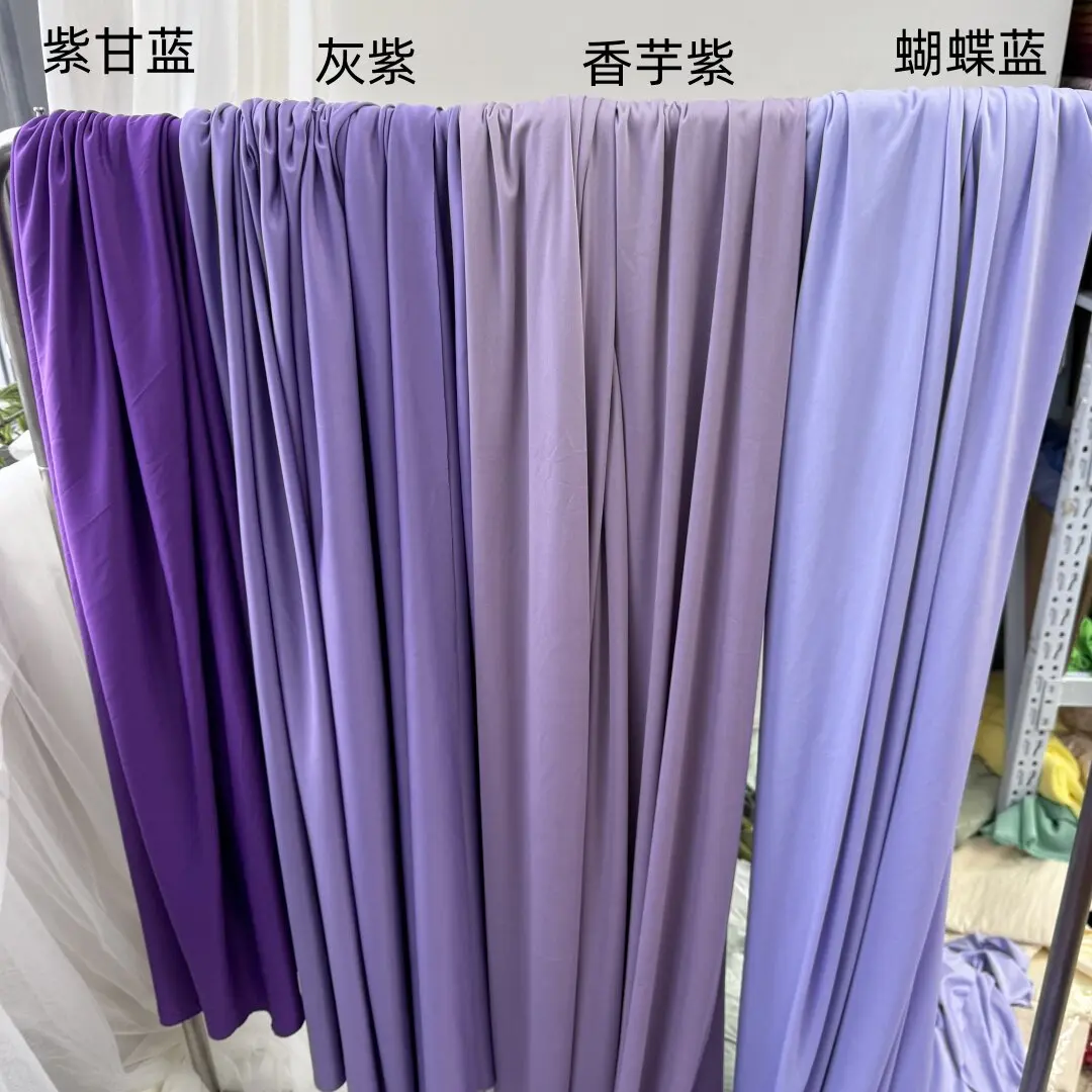 Purple Avocado Green Milk Silk Elastic Purdah Ceiling Fabric Tablecloth Draping for Wedding Fabric