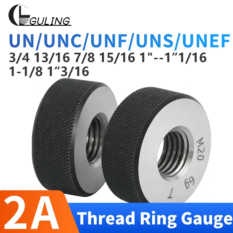 1SET(1*GO+1*NOGO)2A 3/4 13/16 7/8 15/16 1''-- 1''1/16 1''1/8 1''3/16 UN/UNC/UNF/UNS/UNEF America Standard Fine Thread Ring Gauge