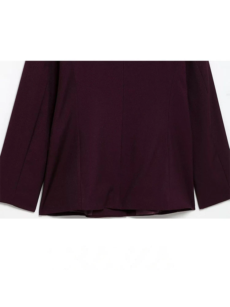 HH 2025 Spring Women's New Fashion Commuting Double-breasted Lapel Anchor Red Blazer Female Elegant Long-Sleeved Casual Coat