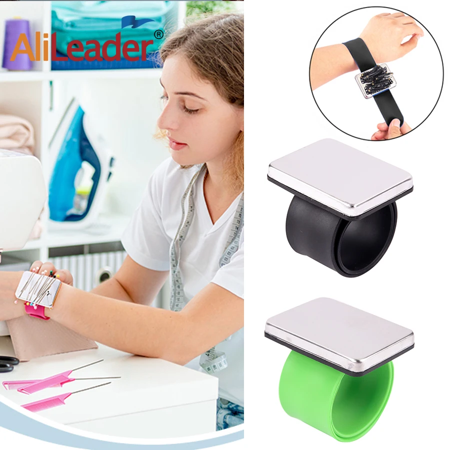 1 Pcs Magnetic Pin Holder Magnetic Wristband for Hair Stylist Wrist Sewing Collector Bobby for Braiding Quilting Supply