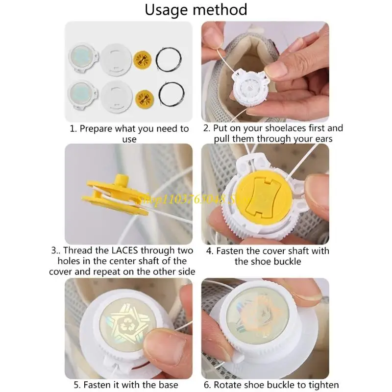 

R53E Rotating Metal Wire Laces Automatic Buckles Rope No Tie Shoe Laces Easy to Use