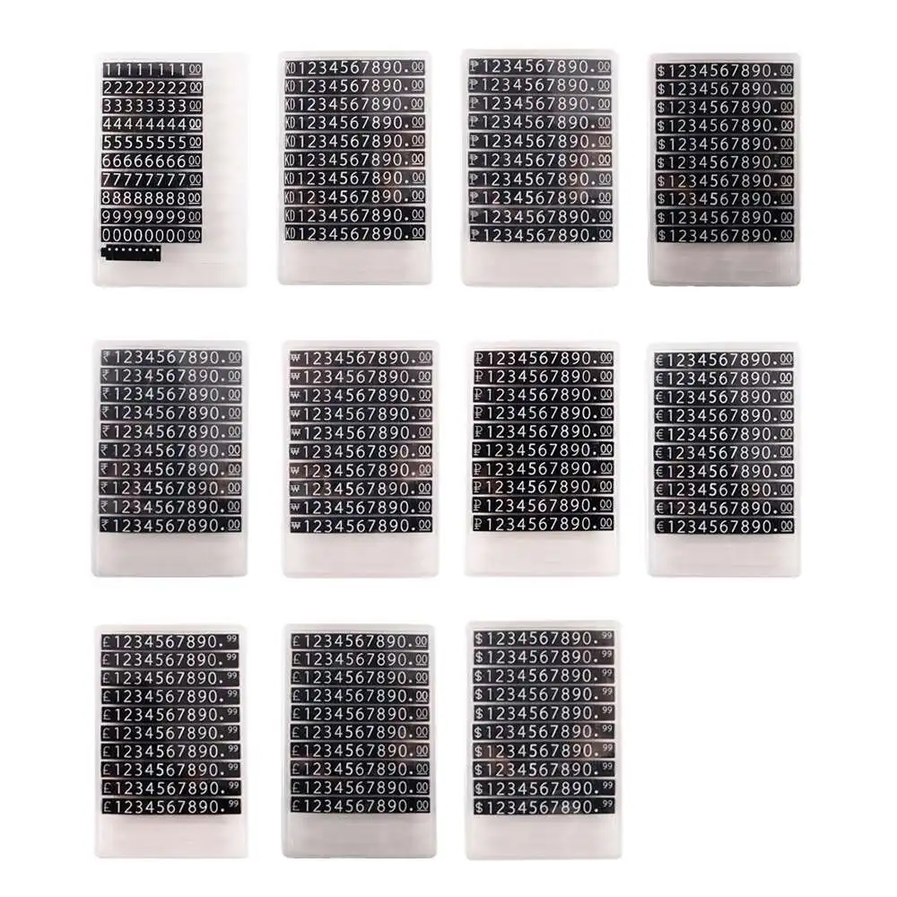 مكعبات بطاقة الأسعار البلاستيكية القابلة للتعديل - أبيض وأسود، مثالية لمحلات البيع بالتجزئة وعرض المجوهرات #6